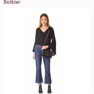 BOTKIER Soho Black chain quilted chevron clutch crossbody bag